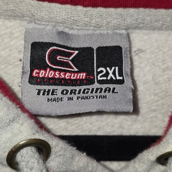 OU Oklahoma Sooners Colosseum Hoodie Gray Red Distressed Raised Letters 2XL - Picture 5 of 6